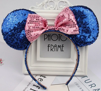 headband 16 Новые Симпатичные Уши Минни-Маус повязка фестиваль DIY аксессуары для волос бантики для волос с пайетками, лента для волос на Рождество для девочек, подарок для женщин - Цвет: headband 16