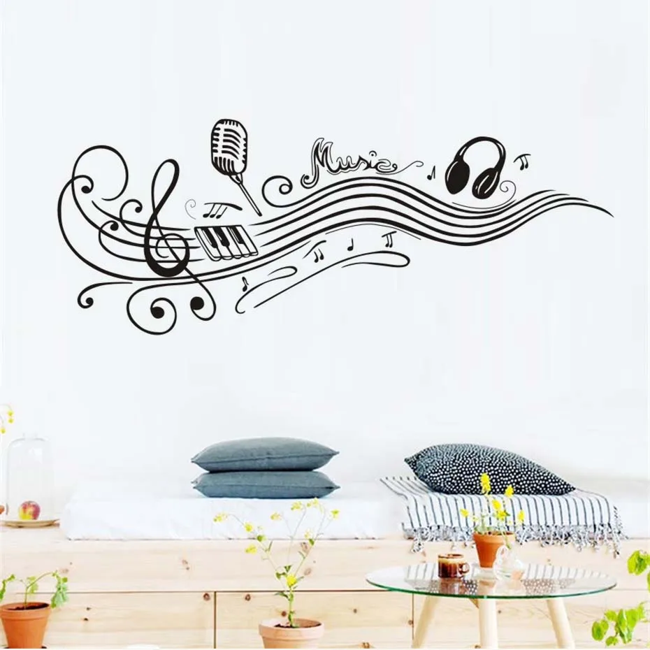 Музыкальные ноты настенные наклейки съемные художественные ПВХ цитата сделай