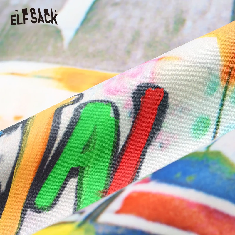 ELF SACK винтажные женские юбки с принтом осенние модные средняя посадка А силуэта