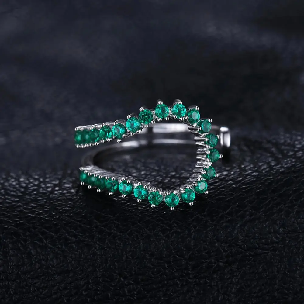 JewelPalace имитация Nano Изумрудное кольцо 925 пробы Серебряные кольца для Для женщин