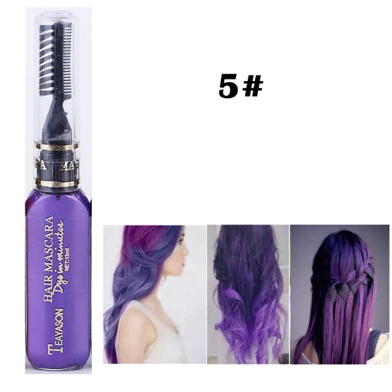 dark purple 13 цветов, одноразовая краска для волос, временная, Нетоксичная, сделай сам, краска для волос, тушь для ресниц, крем, синий, серый, фиолетовый - Цвет: dark purple