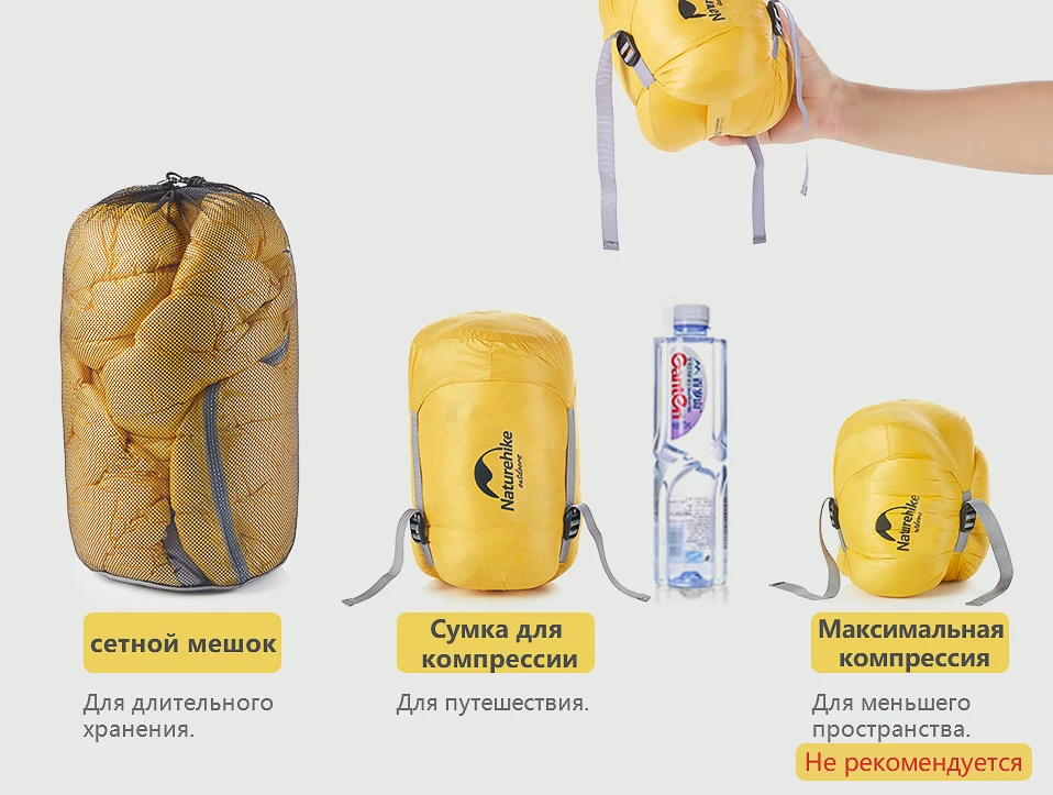 Naturehike CW300 Сверхлёгкий Спальный Мешок Из Белого Гусиного Пуха Тип Мумии NH18S300-D