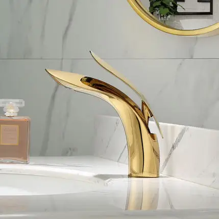 Смесители для умывальника современный золотой кран ванной комнаты краны