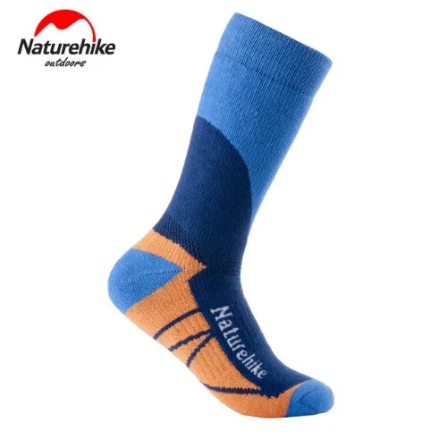 Blue Man NatureHike мужские лыжные носки высокие CoolMax женские спортивные носки зимние тепловые носки мужские и женские снежные пиковые походные альпинистские высокие носки - Цвет: Blue Man