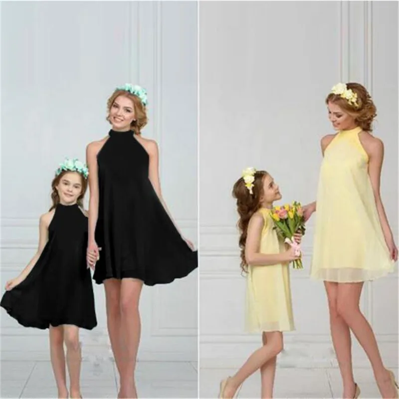 LILIGIRL/Новинка года; Одинаковая одежда для семьи; шифоновое мини-платье для мамы и дочки; элегантная праздничная одежда для девочек