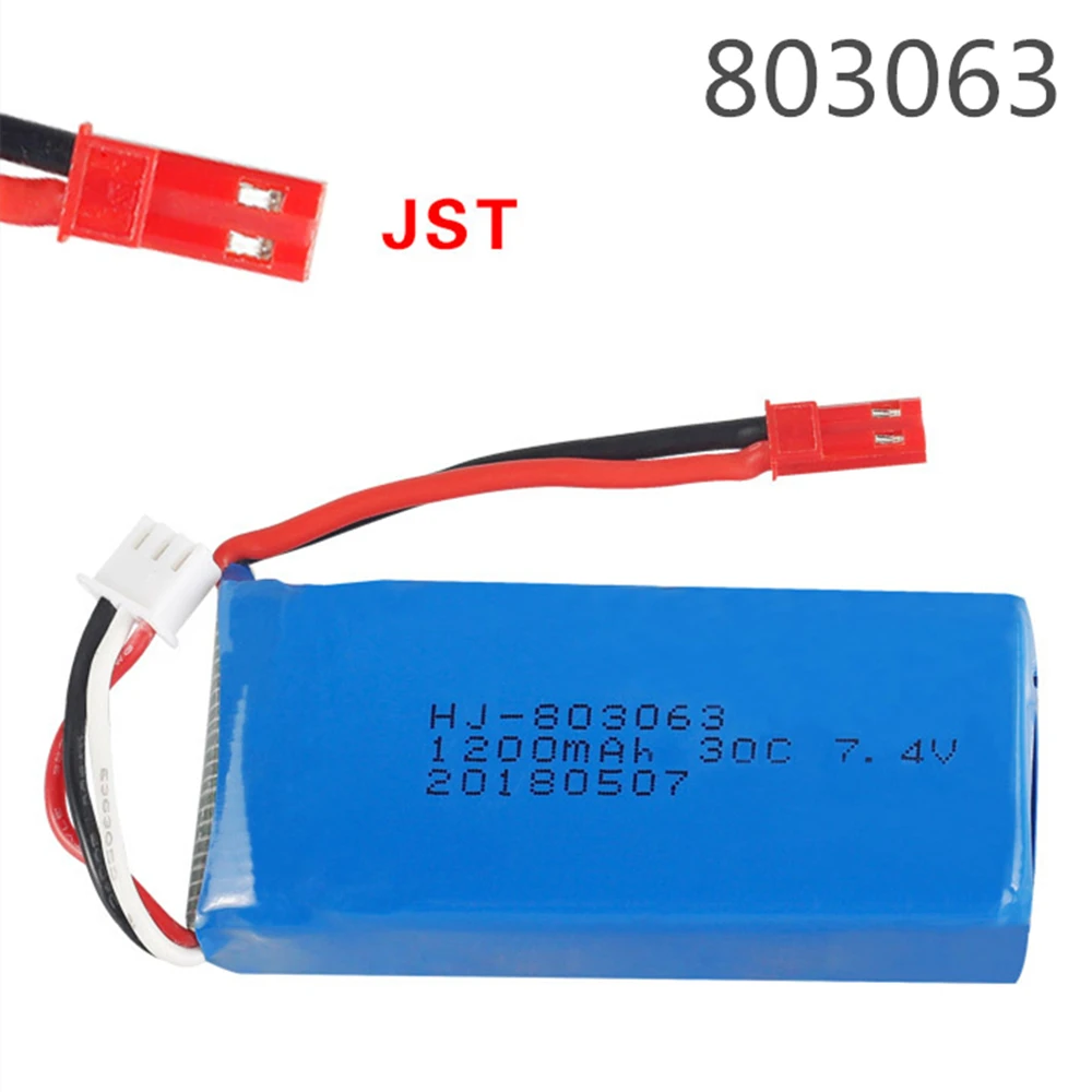 Lipo аккумулятор 7,4 В, 1200 мА · ч, 803063, 30C, для Yi zhang X6 H16 MJX X101 X102 rc drone 7,4 в 1200 мА · ч, 2S lipo аккумулятор для V666 V262 V323