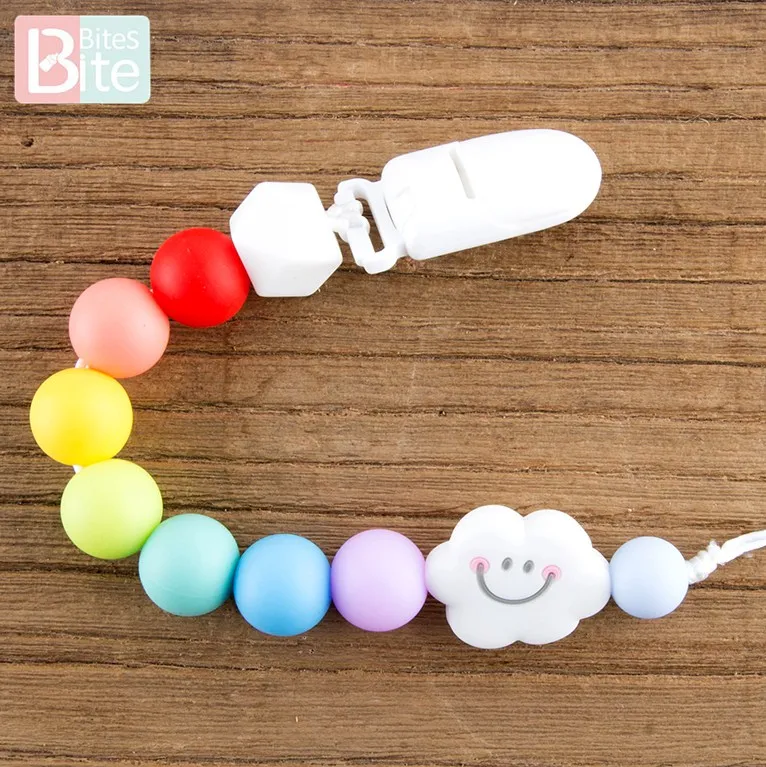 Rainbow Chain 1 шт. детские силиконовые соски цепи Радуга мультфильм цепочка для прорезывания зубов детский Прорезыватель пустышка жевательные зажимы для пустышки держатель для соски - Цвет: Rainbow Chain