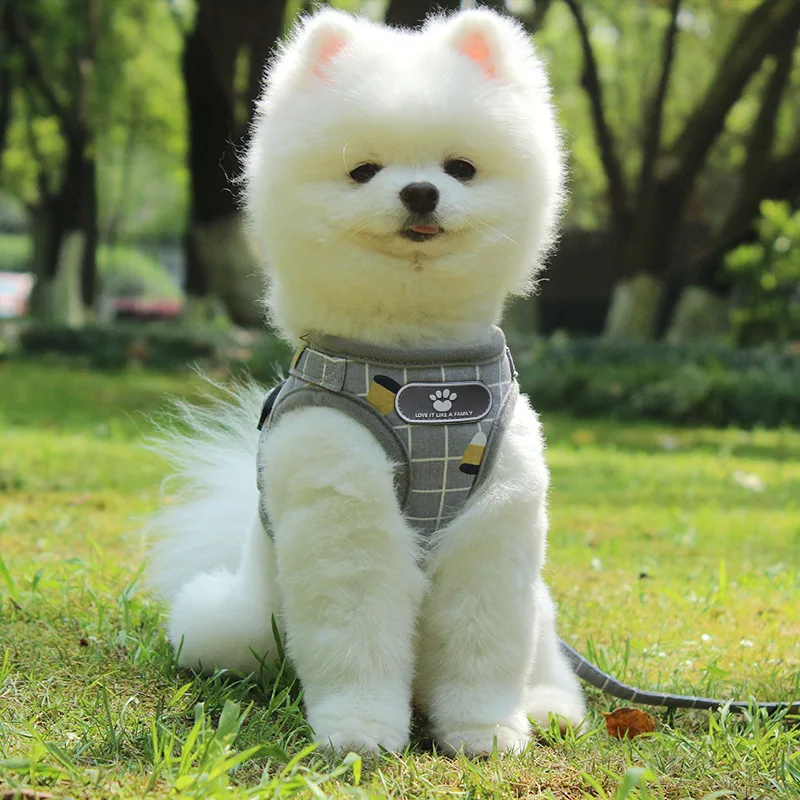 

Small Dog Harness With Leash Set Polyester Cotton Reflective No Pull Pet Walking Harness Vest Collar For Puppy Medium Large Dog