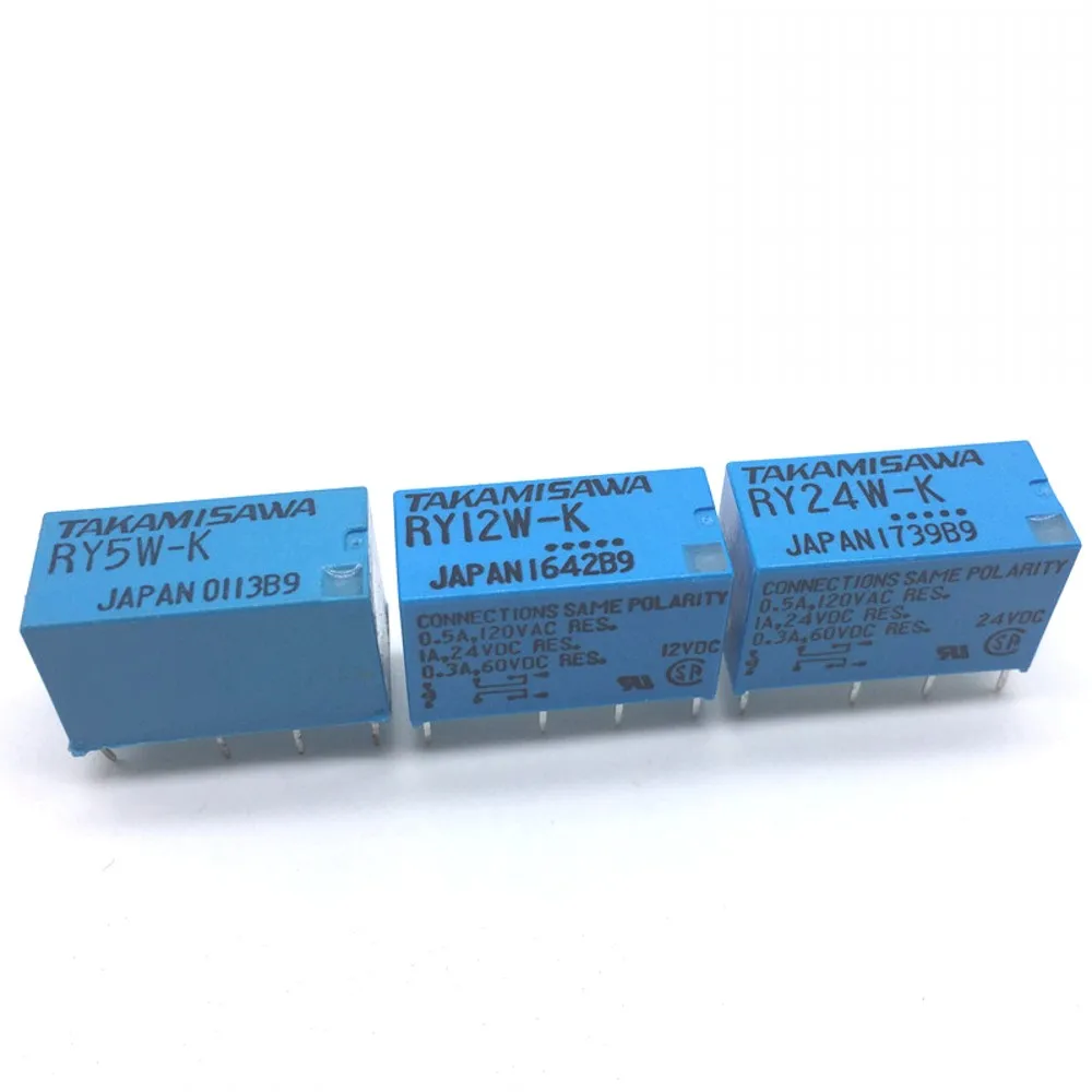10 шт. TAKAMISAWA RY5W-K RY12W-K RY24W-K 5/12/24 В DPDT сигнальное реле 8 контактов 1 А