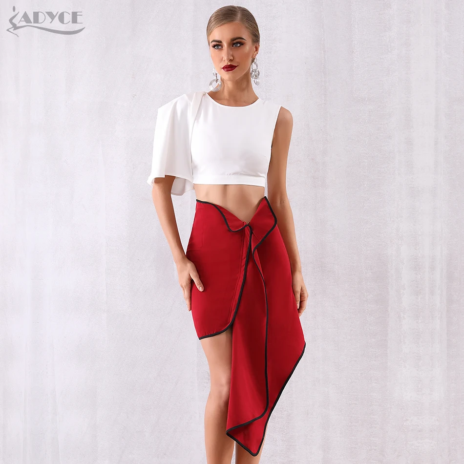ADYCE Новое поступление сексуальный облегающий комплект с круглым вырезом Vestido из 2