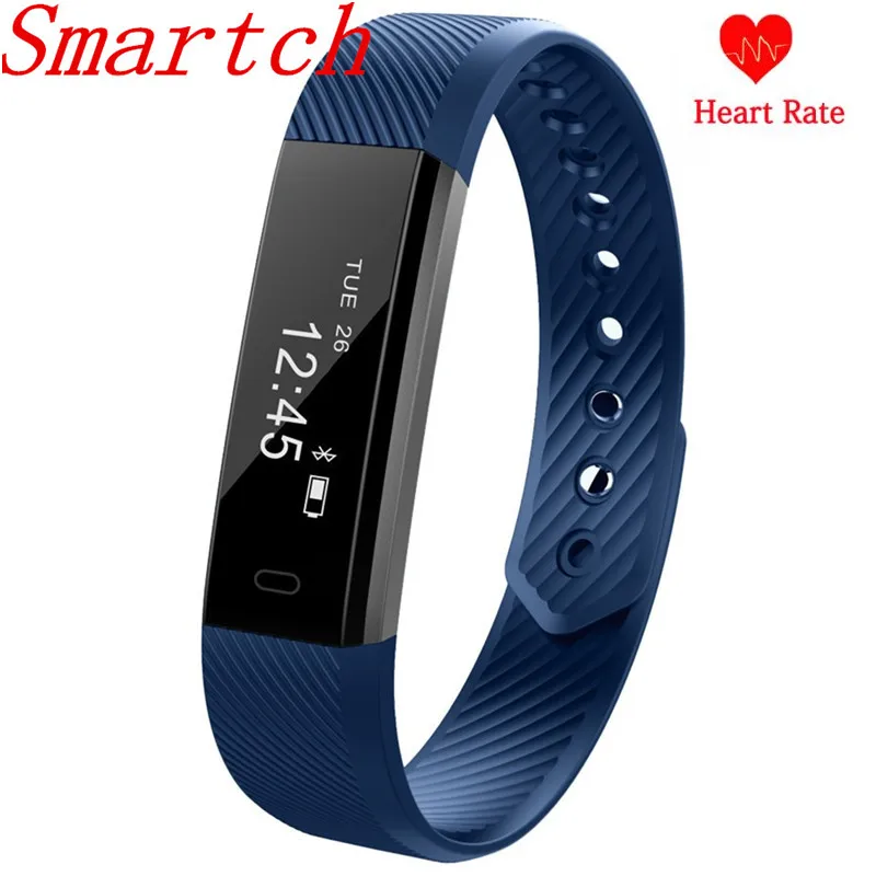 Smartch Fitness Tracker ID115 HR Heart Rate Monitor Smart Bracelet Activity Band Alarm Clock Wristband pk xiaomi m | Электроника