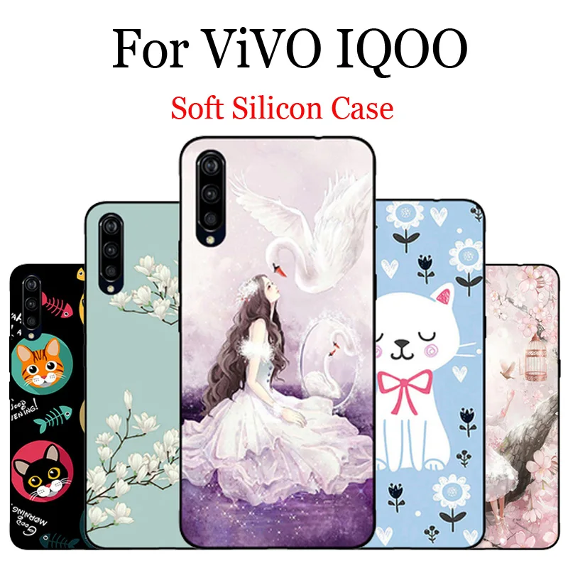 Мягкий Силиконовый ТПУ чехол 6 41 дюйма для VIVO IQOO забавный мультяшный телефона