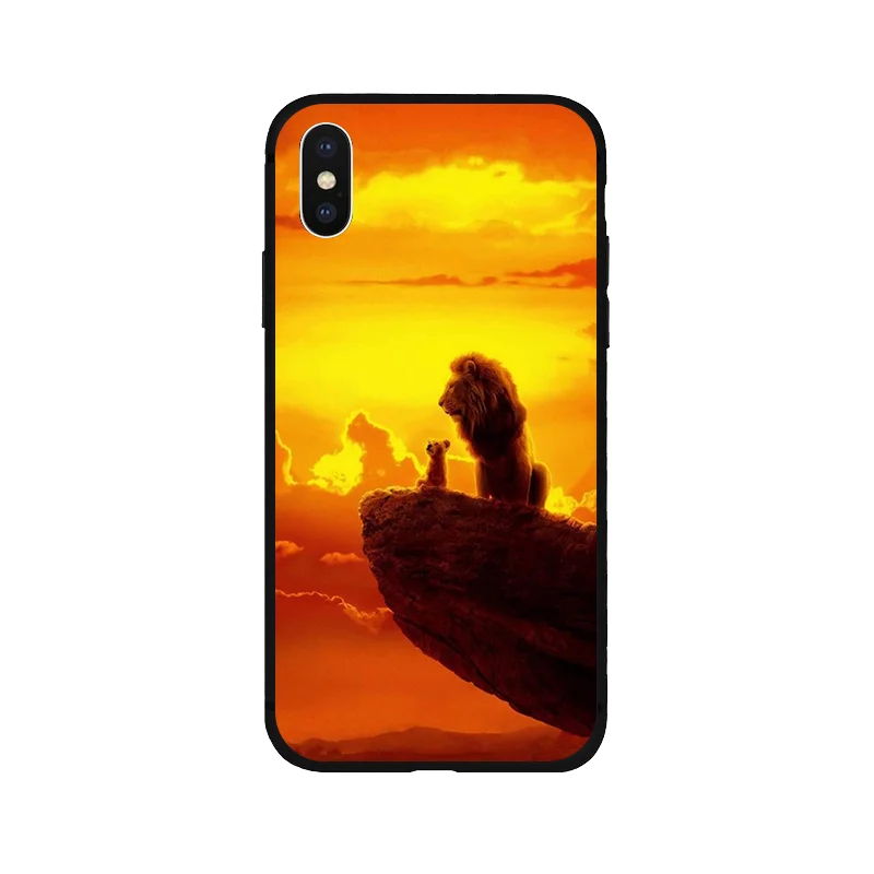 Король Лев Тимон Симба черный мягкий ТПУ чехол для телефона iPhone 8 7 6 6S Plus X XS XR MAX 5 5S
