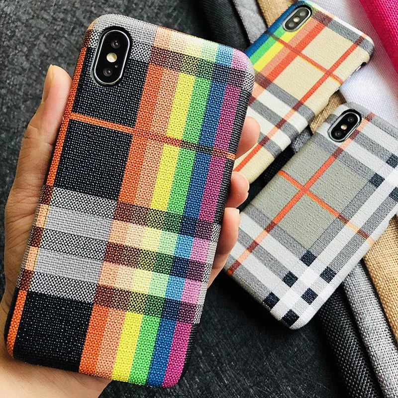 Kerzzil красочная Геометрия телефонные чехлы клетчатые для iPhone X Case Мода жесткий