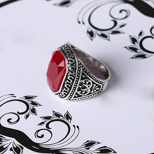 Резные геометрические кольца для мужчин и женщин Винтажное кольцо из сплава