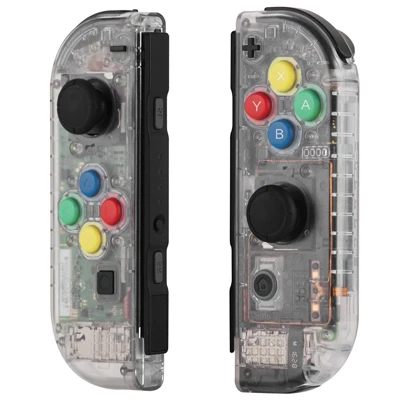 1 пара, новинка, для nintendo Switch, пользовательские Джойстики, белые джойстики Joy Con, NS Switch Joy Con L+ R, джойстик с цветными кнопками ABXY - Цвет: Joycon Transparent