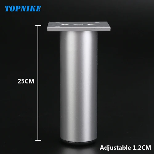 25CM(38x250mm) TOPNIKENon-ржавеющие ножки для шкафа из алюминиевого сплава, ножки для дивана, ножки для стола, ножки для кухонного шкафа, могут быть настроены по высоте - Цвет: 25CM(38x250mm)