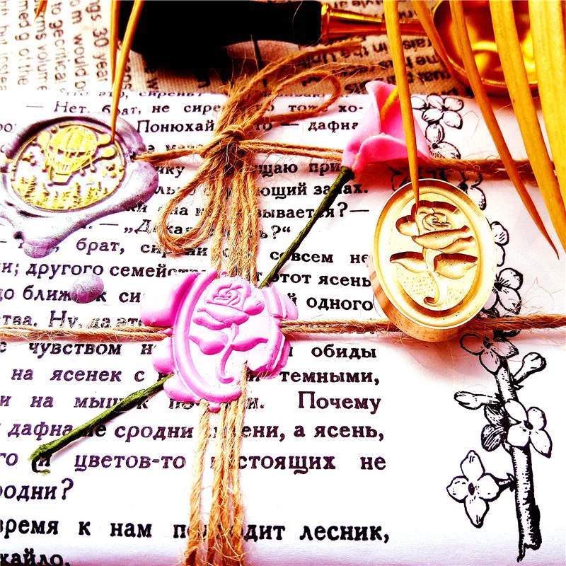 Новый продукт тиснением 3D лепесток цветка розы Набор восковых печатей свадебные