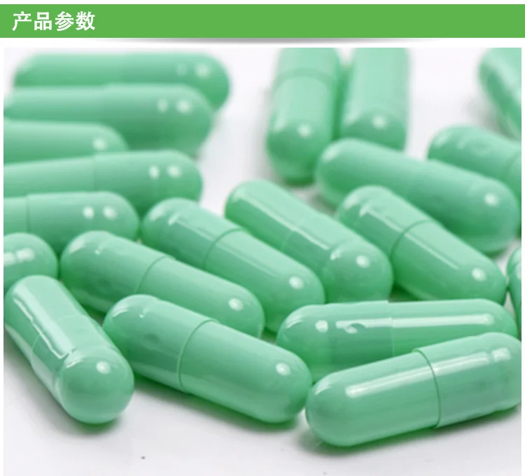 0# 10000pcs green-green colored empty hard gelatin capsules, Clear Transparent gelatin capsules , joined or separated capsules