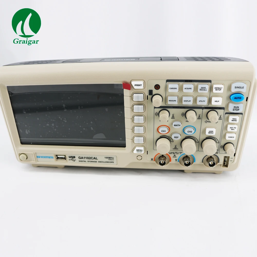 

GA1102CAL цифровой осциллограф Частота дискретизации одноканальный 1GSa/s, двухканальный 500MSa/s