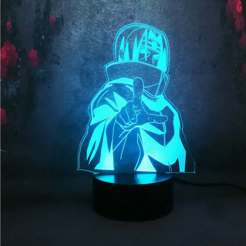 COOL Boy Naruto Sasuke 3D USB Child current Desk Table lamp cartooncomic figure Night Light kid baby sleep bedroom Decor gifts