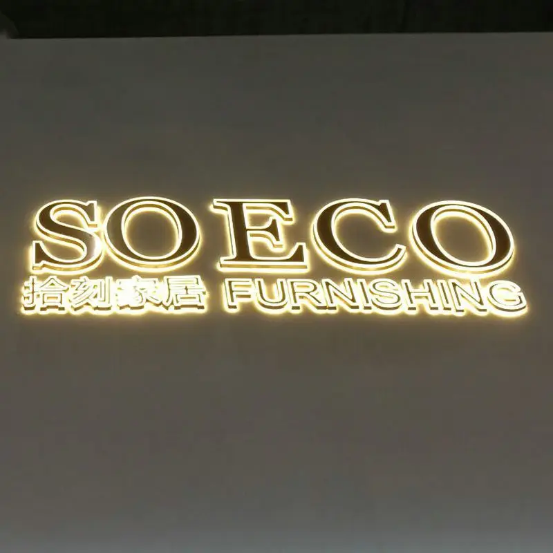 

Outdoor 3D LED Signs Backlit Brushed Stainless Steel Letters