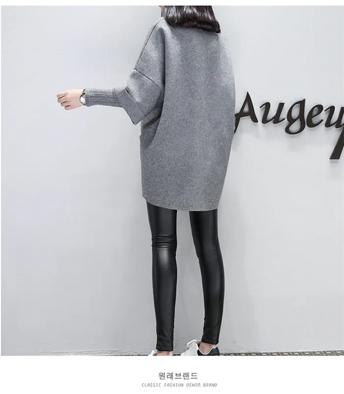 FMKW осень-зима модное однотонное платье с рукавом повседневные свободные платья