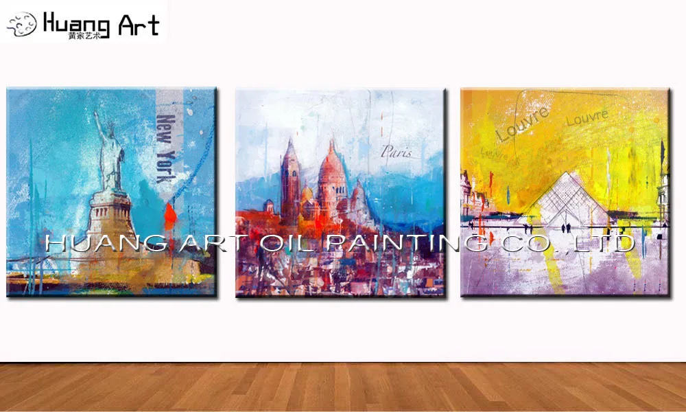 Искусный художник ручная роспись абстрактный Лувр пейзаж масляная живопись на