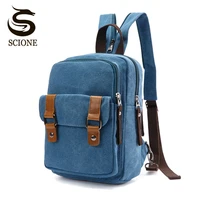 scione new chest bag pack korean style canvas backpack shoulder bags femalemale travel backpack small bag mens backpack pack