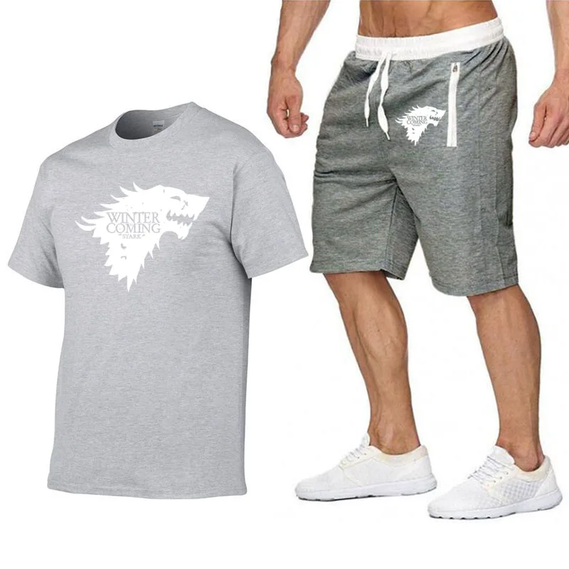 Футболка Игра престолов мужская футболка + шорты повседневный спортивный костюм