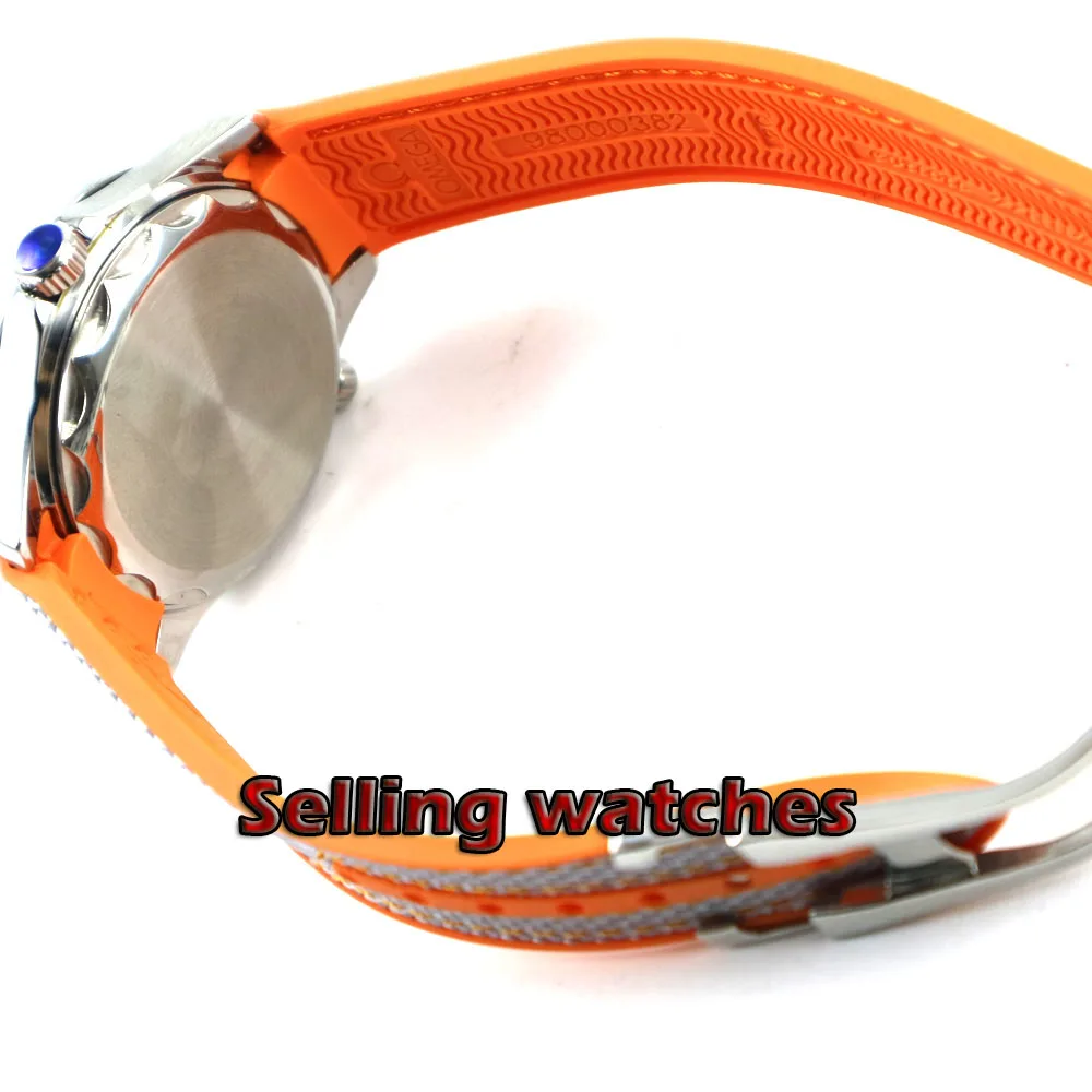 Роскошные мужские часы 41 мм темно-синий черный циферблат Супер Светящиеся стекла