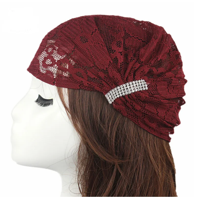 2016 женские шапки кружевной тюрбан купольная шапка головная повязка модные