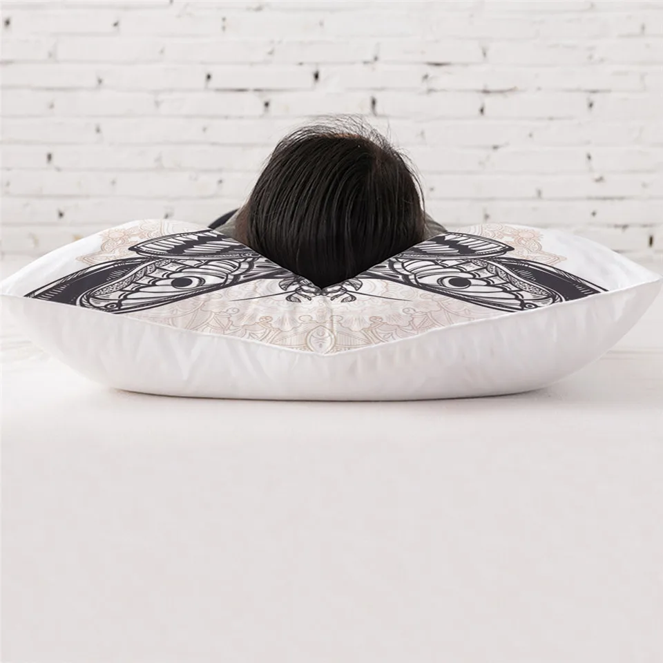 Постельное белье Outlet Death Moth Body Pillow богемное постельное белье бабочка Готический Череп вниз Альтернативная подушка черный белый домашний декор 1 шт
