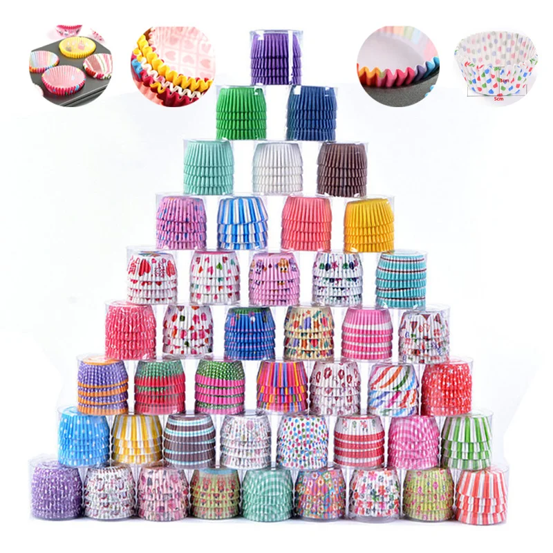 

1000PCS/Set Muffin Cupcake Paper Cups Cake Forms Cupcake Liner Baking Muffin Box Cup Case Party Tray Cake Mold Decorating Tools