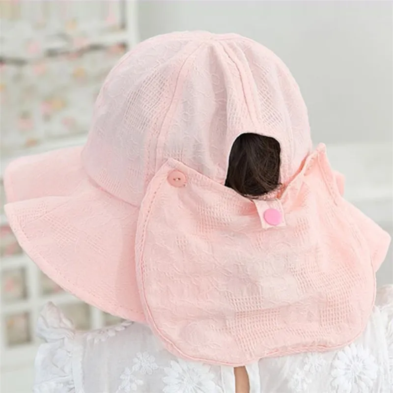 New Baby Summer Hat Outdoor Girl Sun with Bowknot Cotton Caps Children Beach Big Brim Kids Bucket Cap | Детская одежда и обувь