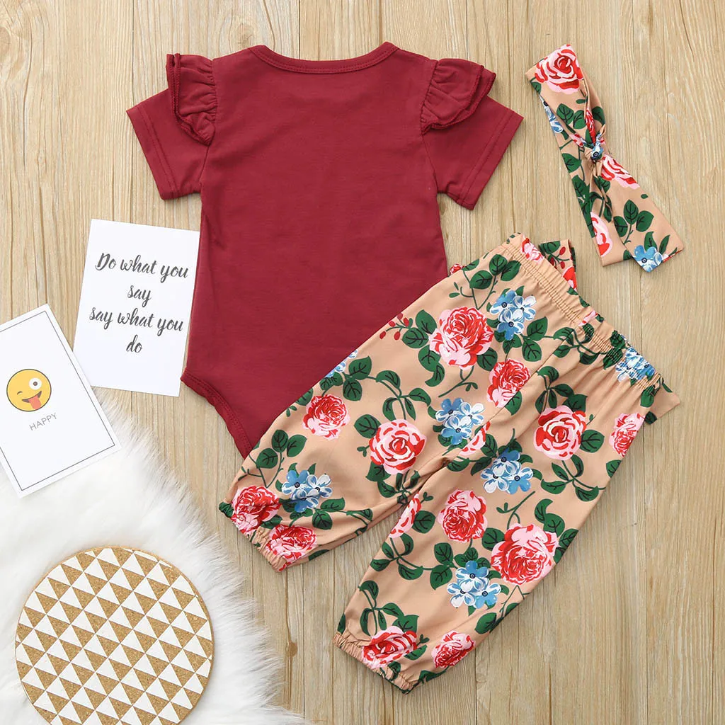 Модный комбинезон с цветочным рисунком и длинными рукавами для новорожденных