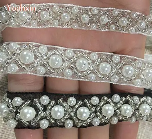 Лидер продаж жемчужная вышивка для рукоделия 1 5 см вышитый цветок кружевная