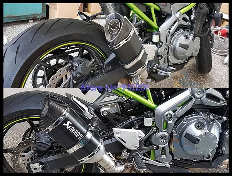 Выхлопная труба для мотоцикла Kawasaki Z900 2017 2018 2019 Akrapovic из углеродного волокна