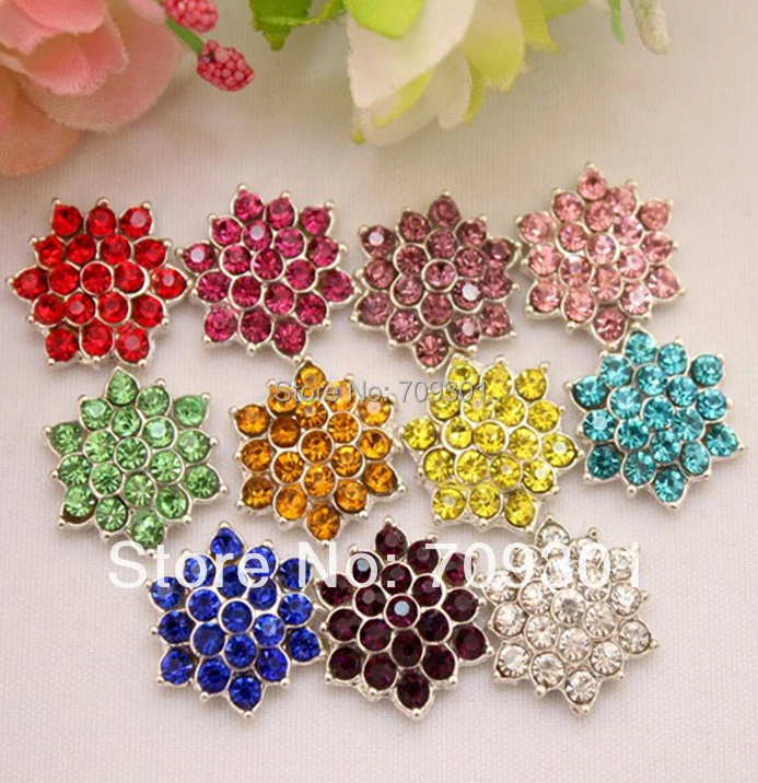 

100pcs/lot metal rhinestone button with colorful rhinestone for Hair Flower Wedding Invitation Scrapbooking
