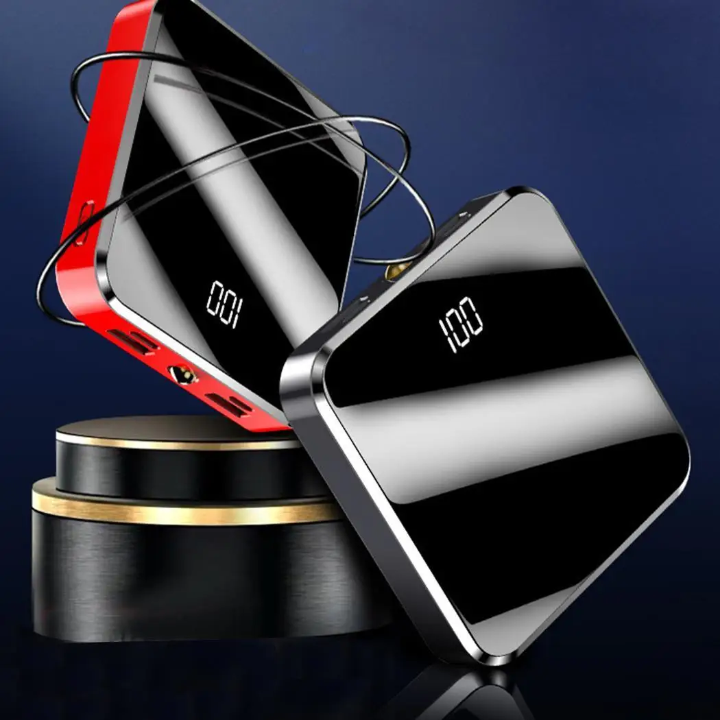 Мини Портативный Легкий Bulti-in Светодиодный Свет Micro USB type-C power Bank для общего