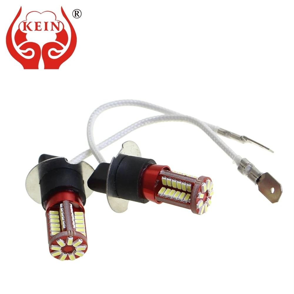KEIN 2 шт. h8 h11 светодиодные лампы 57SMD H1 H3 H7 9005 9006 880 H27 HB3 HB4 противотуманные фары
