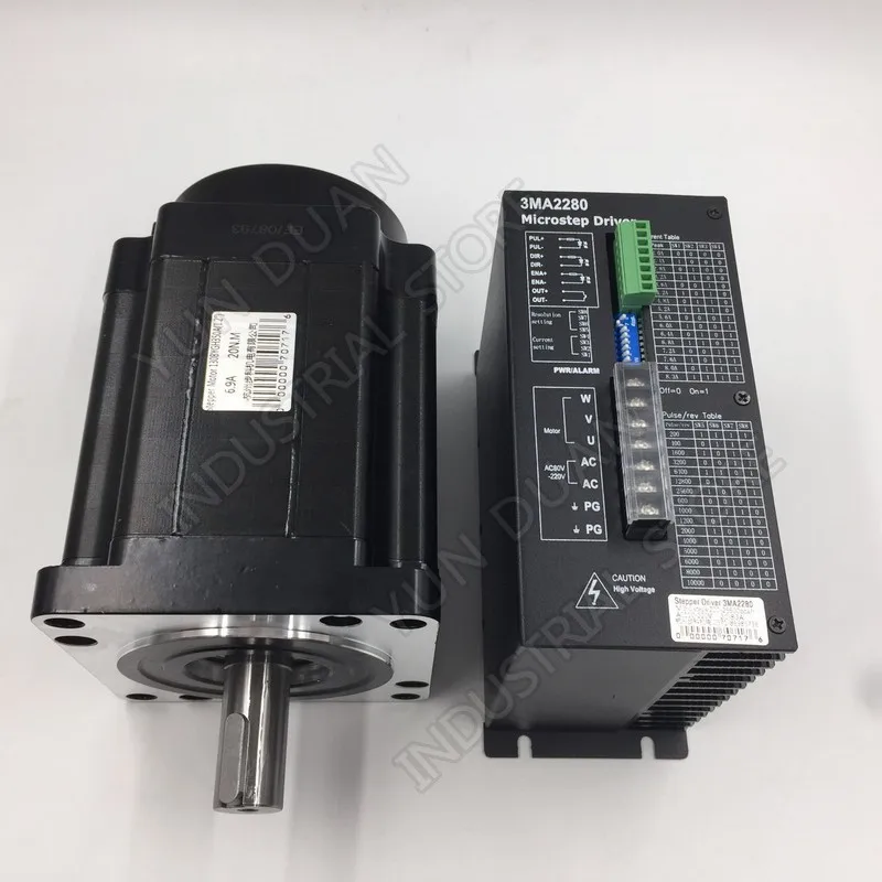 20Nm 110 мм NEMA42 6.9A шаговый двигатель драйвер комплект 3PH 32 DSP AC18-220V 128 микростеп с охлаждением FanHigh крутящий момент для ЧПУ