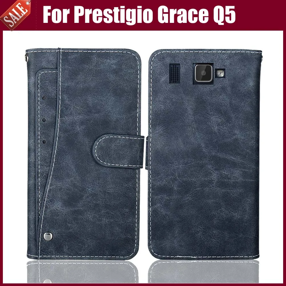 Новый дизайн! Роскошный чехол-кошелек Prestigio Grace Q5 винтажный кожаный чехол-книжка