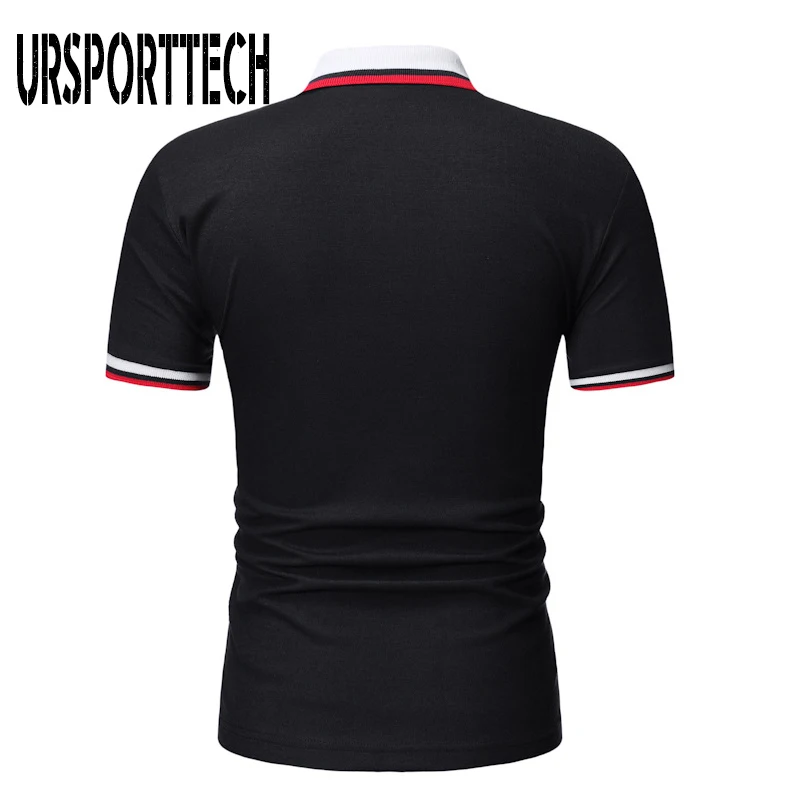 Новинка повседневная Летняя мужская рубашка поло высокое качество одноцветная с