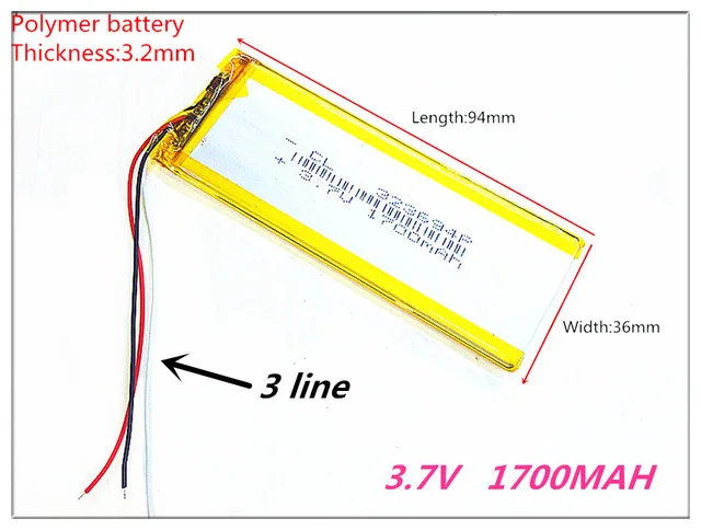 3 линии RNEW 323696 XWD 323696P 323694 3,7 V 1700MAH батарея li-Lion для китайского клона MTK телефон goophone I6 6S IP6 - Цвет: Золотой