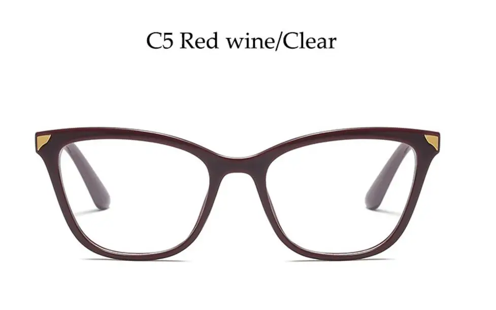 c5 red wine clear Сексуальная оправа для очков, женские очки, компьютерная близорукость, оптическая оправа для женщин, винтажные женские очки, прозрачные линзы, оправа для женщин - Цвет оправы: c5 red wine clear