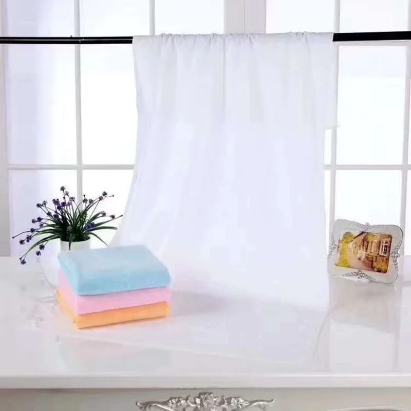 A White 70*140 мультяшный медведь детское большое полотенце для ванны абсорбирующее банное полотенце из микрофибры пляжное полотенце высокое качество горячая распродажа - Цвет: A White