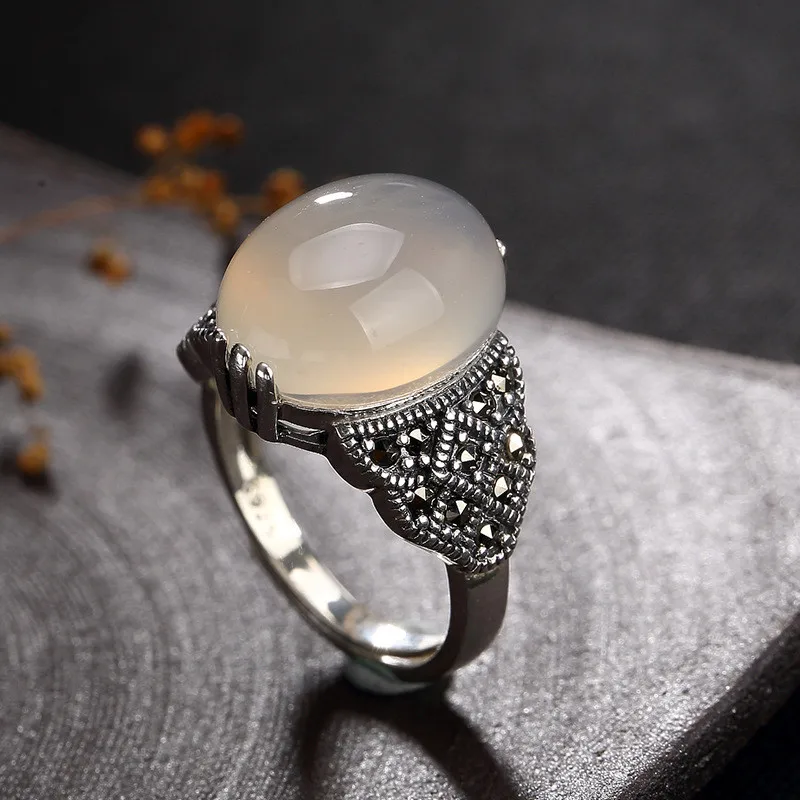 Style 1 V. YA, роскошное женское кольцо, 925 пробы, серебряные ювелирные изделия, полудрагоценный камень и Марказит, кольца для женщин, дамские подарки - Цвет основного камня: Style 1