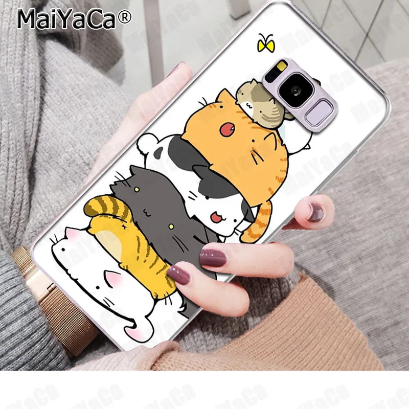 MaiYaCa милый имбирный пицца бант Кот kawaii чехол для телефона модный Samsung S9 plus S5 S6 S6edge