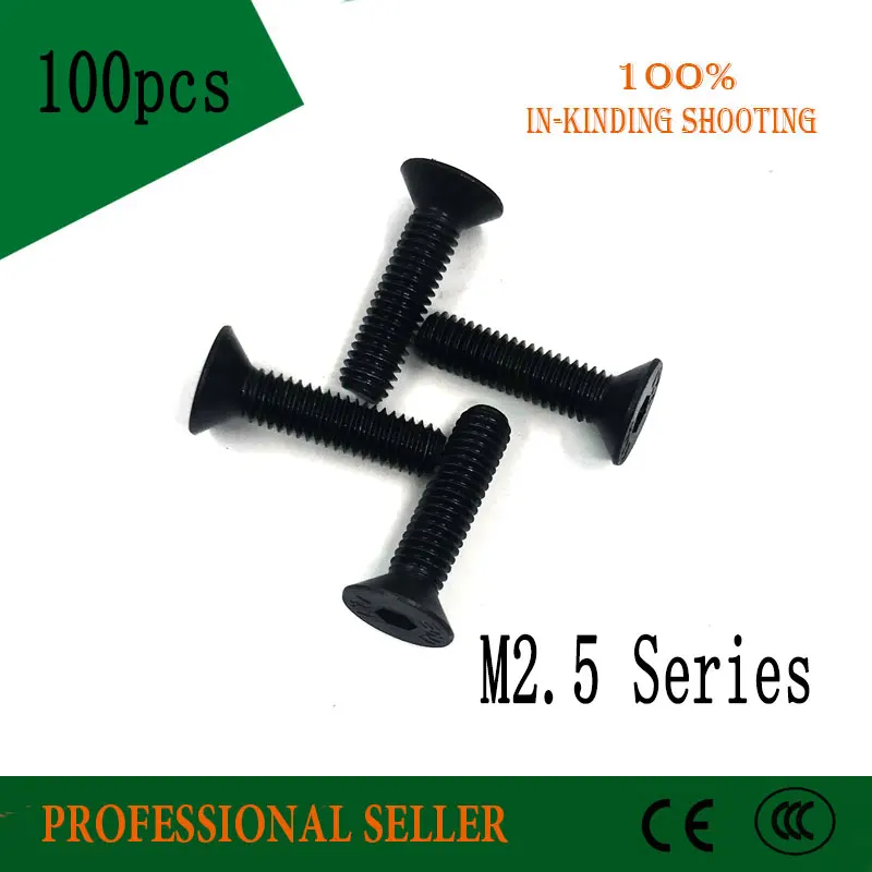 100 шт. 10 9 метрические Резьбовые болты M2.5 * 18/20/22/25/28/30 мм|socket cap screw|cap screwhead bolt |
